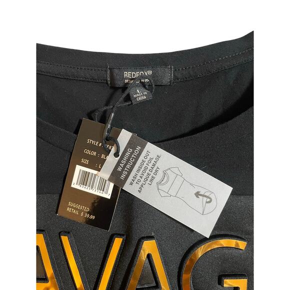 SAVAGE by Redfox NWT black t-shirt large - Picture 4 of 6